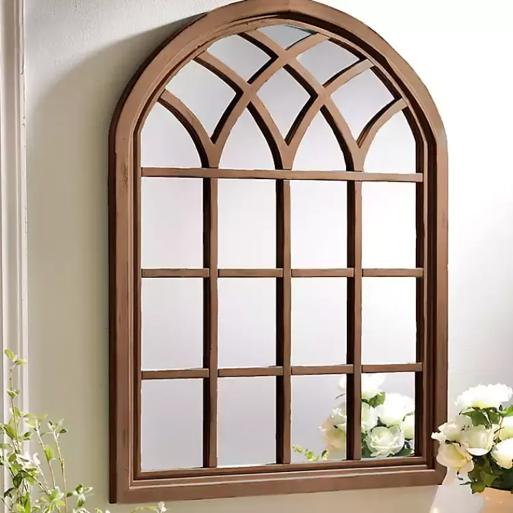 Decorative Mirrors-Kirklands Home Natural Sadie Arch Mirror Brown