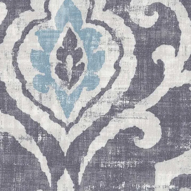 Benches & Ottomans-Kirklands Home Slate Blue Ikat Storage Ottoman