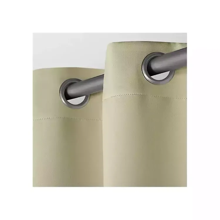 Curtains & Drapes-Kirklands Home Linen Sateen Curtain Panel Set, 96 in. Tan