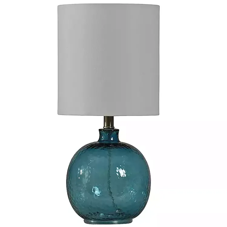 Table Lamps-Kirklands Home Cerulean Spanish Glass Ball Mini Table Lamp White