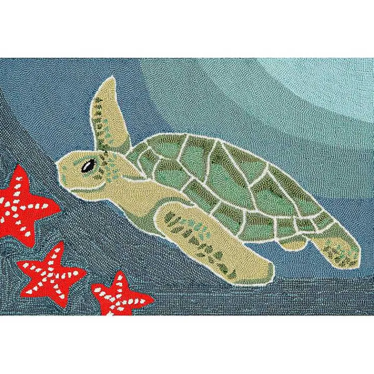 Doormats-Kirklands Home Blue Turtle Scatter Rug