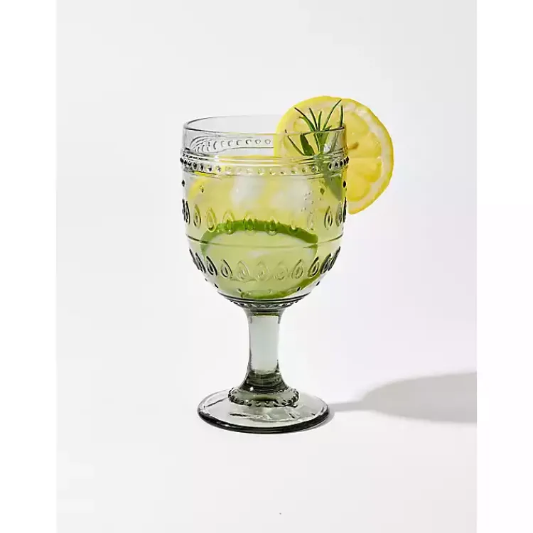 Glassware & Drinkware-Kirklands Home Fez Wine Glasses, Set of 4 Gray