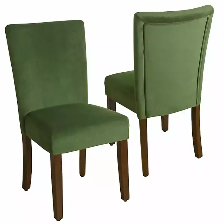 Dining Chairs-Kirklands Home Velvet Parsons Chairs, Set of 2 Green