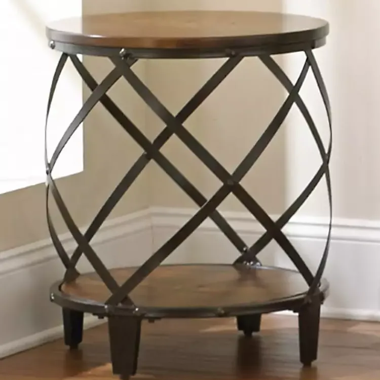 Accent & End Tables-Kirklands Home Brimfield Round End Table Black