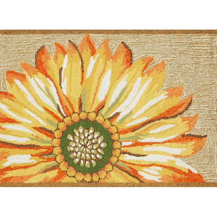Doormats-Kirklands Home Yellow Sunflower Indoor/Outdoor Rug