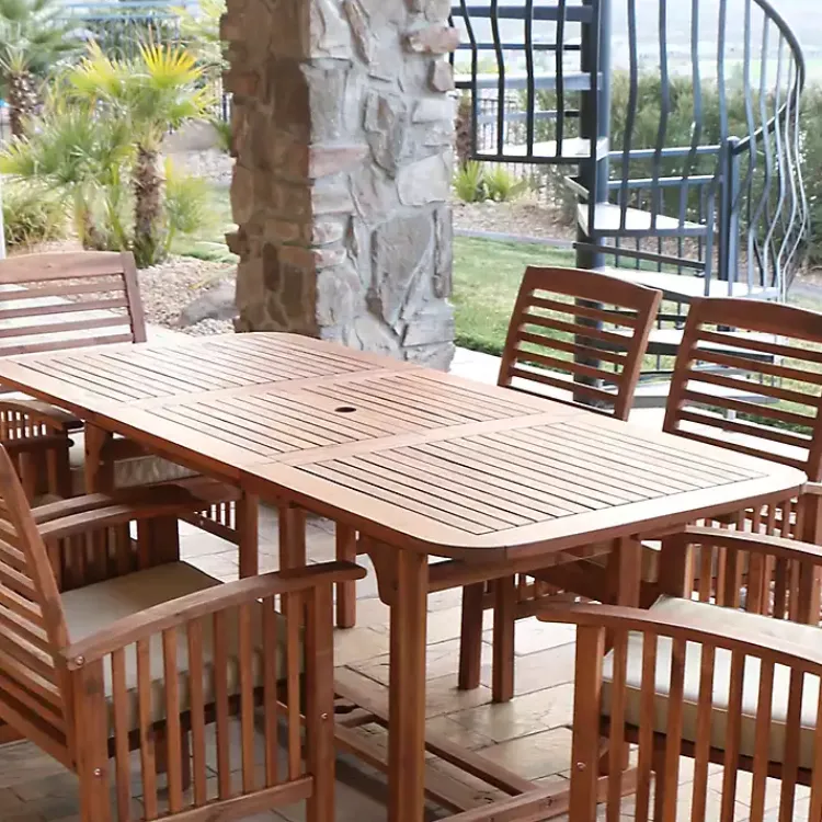 Outdoor Sets-Kirklands Home Acacia Wood Outdoor 6-pc. Dining Set Tan