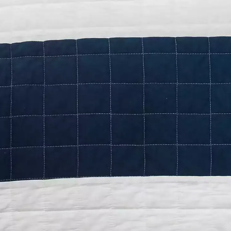 Quilts-Kirklands Home Navy Stripe 3-pc. Full/Queen Quilt Set