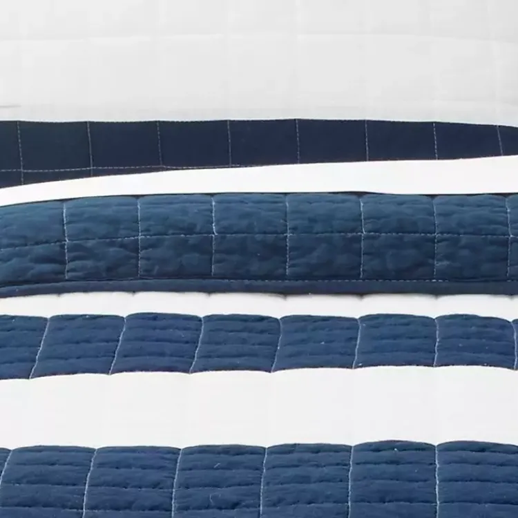 Quilts-Kirklands Home Navy Stripe 3-pc. Full/Queen Quilt Set