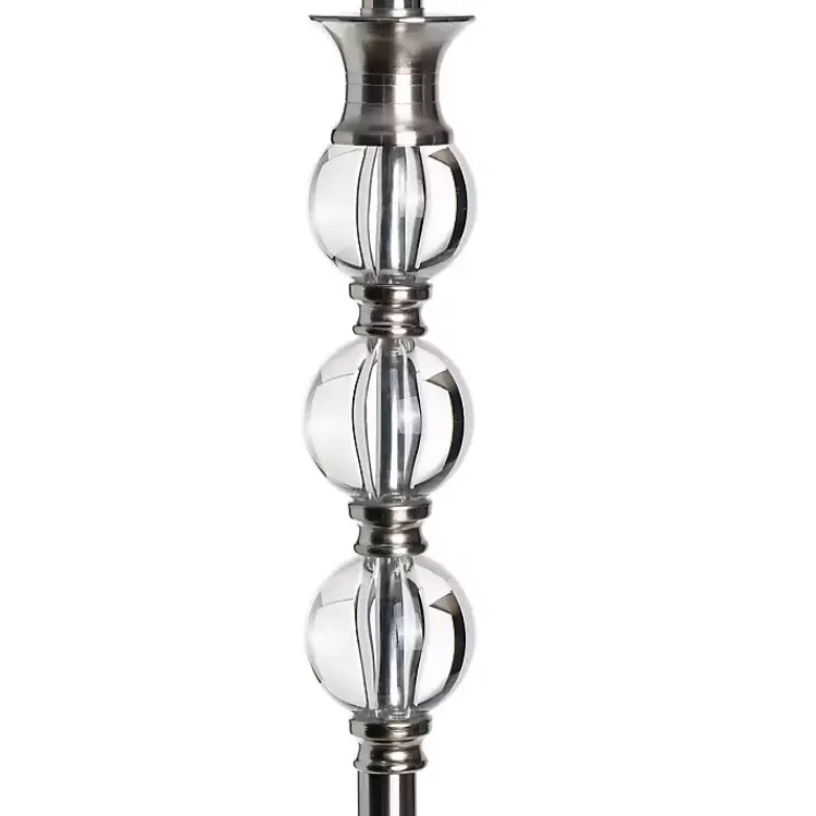 Floor Lamps-Kirklands Home Crystal and Silver Metal Floor Lamp White