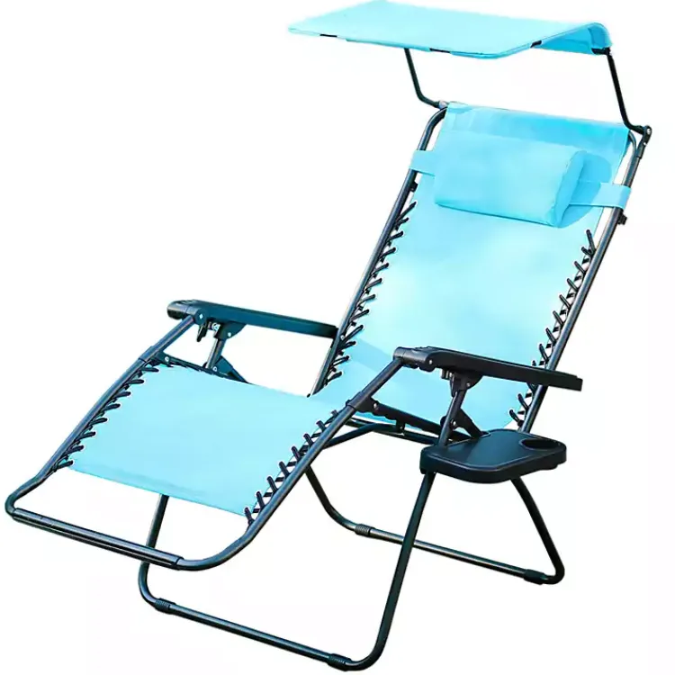 Outdoor Seating-Kirklands Home Aqua Zero Gravity Chair with Sunshade and Tray