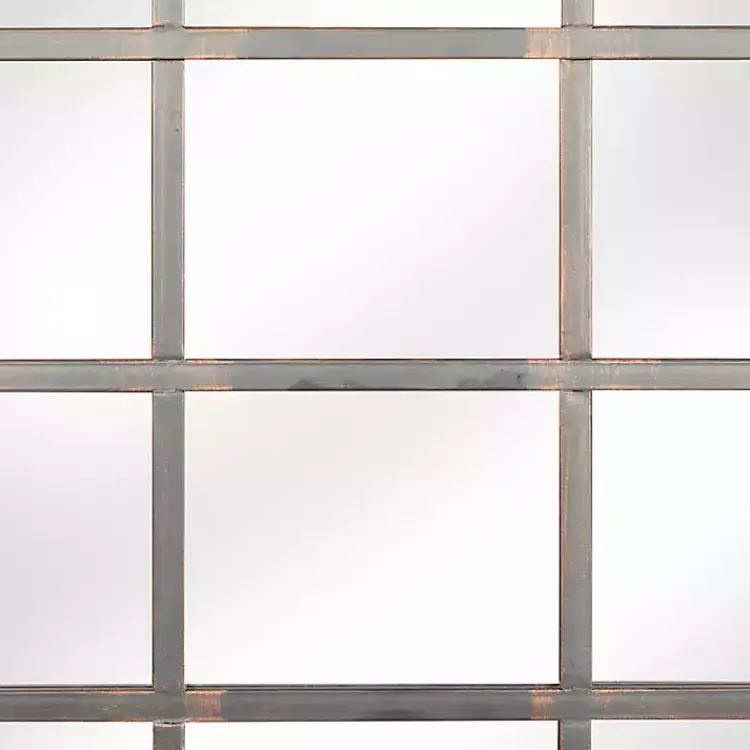 Decorative Mirrors-Kirklands Home Arched Windowpane Wall Mirror Gray