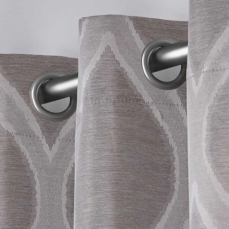 Curtains & Drapes-Kirklands Home Monte Curtain Panel Set, 84 in. Gray