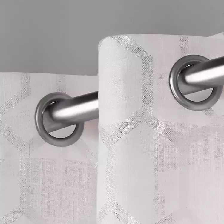 Curtains & Drapes-Kirklands Home White Paton Curtain Panel Set, 108 in.