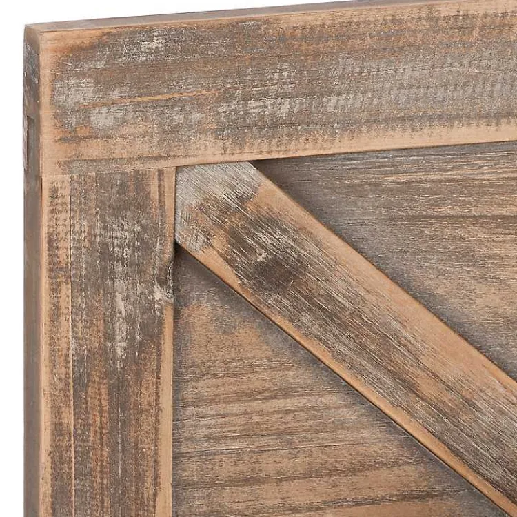 Wall Plaques-Kirklands Home Barn Door Wall Plaque with Glass Vases Brown