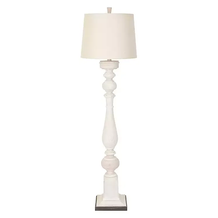 Floor Lamps-Kirklands Home Prussia White Floor Lamp Ivory