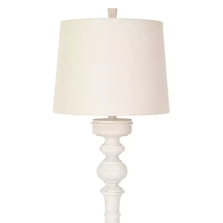 Floor Lamps-Kirklands Home Prussia White Floor Lamp Ivory