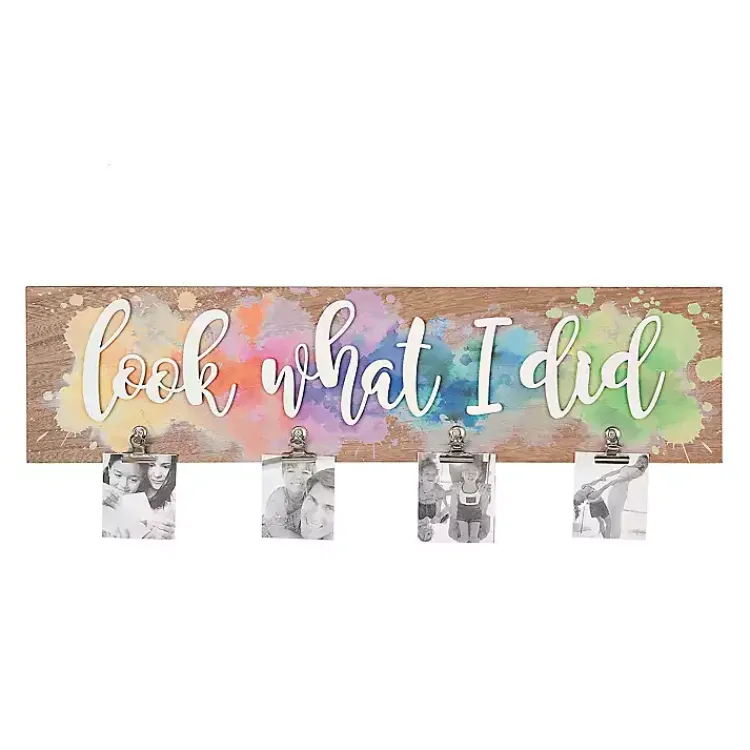 Wall Quotes & Signs-Kirklands Home Splattered Look What I Did Plaque with Clips Multi