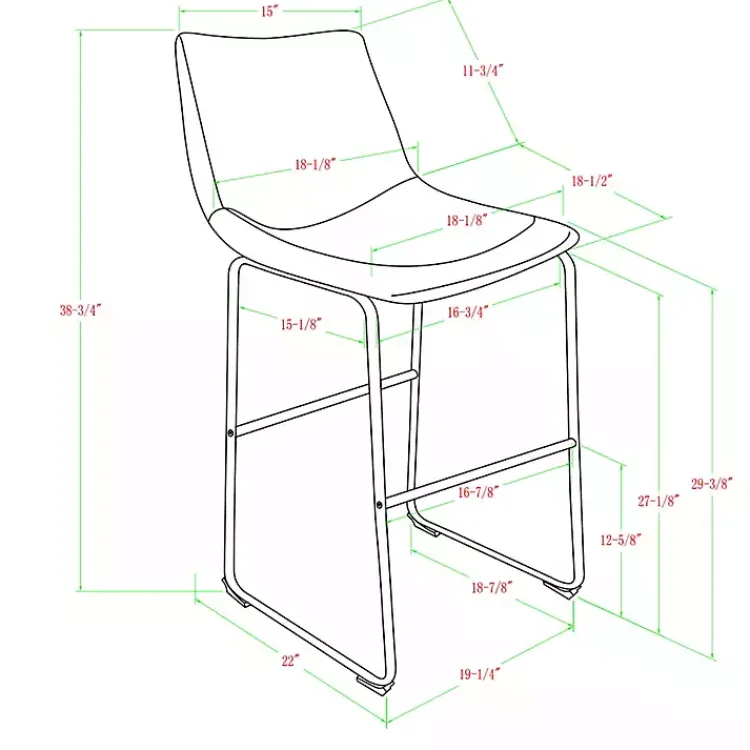 Bar Stools & Counter Height Stools-Kirklands Home Faux Leather Bar Stools, Set of 2 Brown