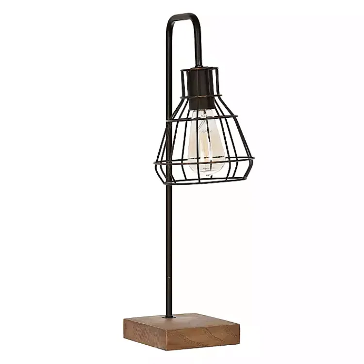 Table Lamps-Kirklands Home David Metal Shade Edison Task Lamp Brown
