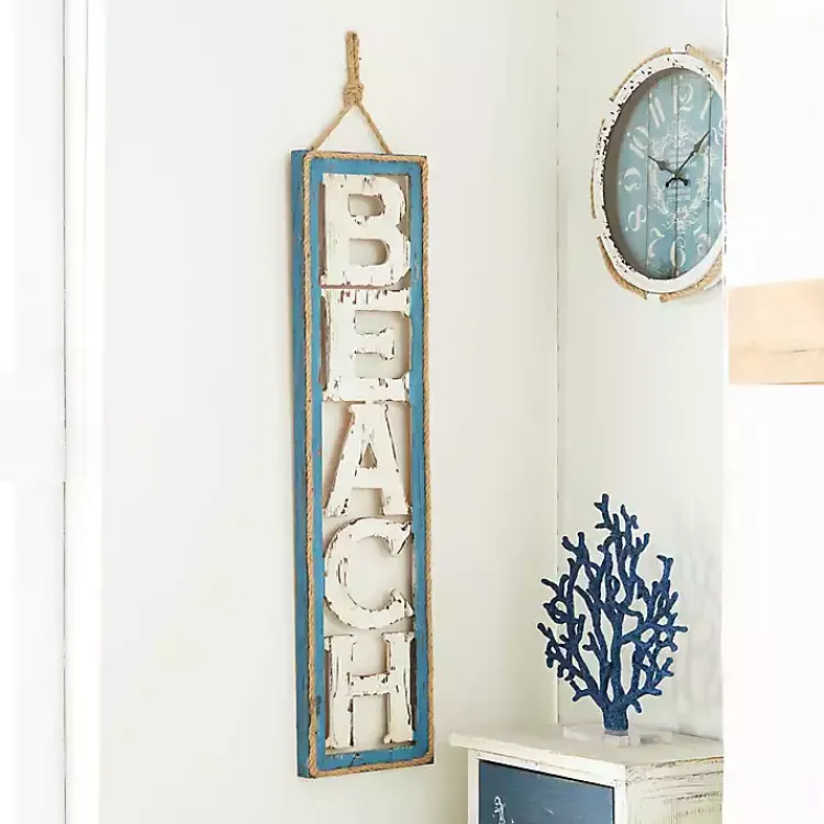 Wall Quotes & Signs-Kirklands Home Wood Cut-Out Beach Hanging Wall Plaque