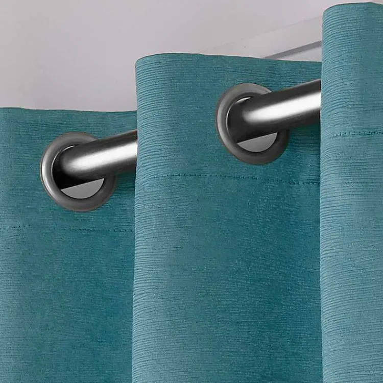 Curtains & Drapes-Kirklands Home Oxford Teal Thermal Curtain Panel Set, 84 in.