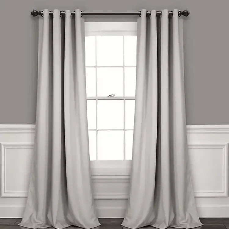 Curtains & Drapes-Kirklands Home Lush Insulated Curtain Panel Set, 95 in. Gray