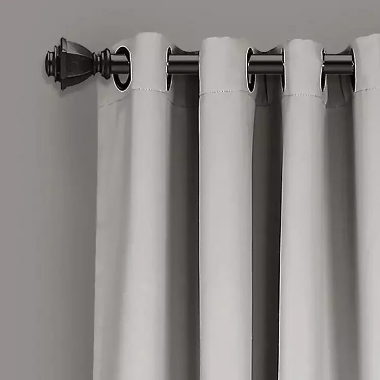 Curtains & Drapes-Kirklands Home Lush Insulated Curtain Panel Set, 95 in. Gray