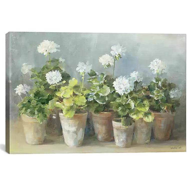 Canvas Art-Kirklands Home White Geraniums Canvas Art Print, 40x26 in.