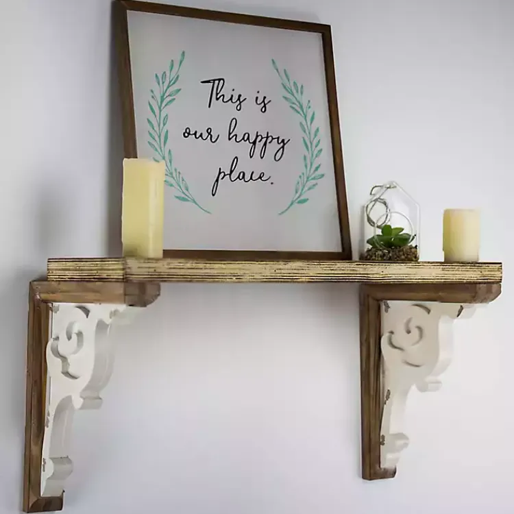 Shelves-Kirklands Home Two-Tone Corbel Shelf Brackets, Set of 2