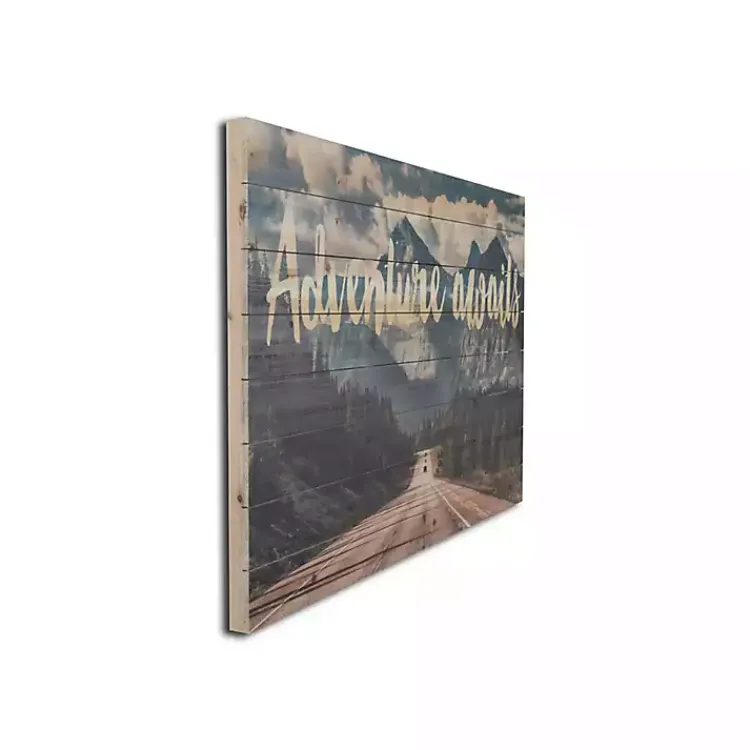 Wall Quotes & Signs-Kirklands Home Adventure Awaits Wood Art Print