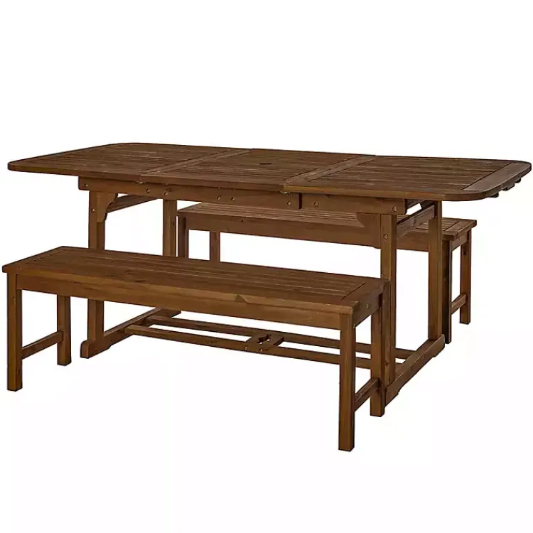 Outdoor Dining-Kirklands Home Dark Acacia Wood 3-pc. Outdoor Dining Set Brown