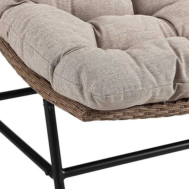 Outdoor Seating-Kirklands Home Rattan Scoop Chairs with Cushions, Set of 2