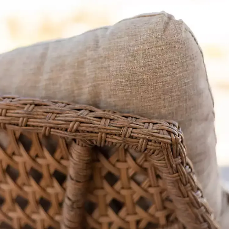 Outdoor Seating-Kirklands Home Rattan Scoop Chairs with Cushions, Set of 2