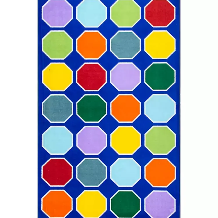 Area Rugs-Kirklands Home Primary Color Hexagon Area Rug, 5x8 Multi