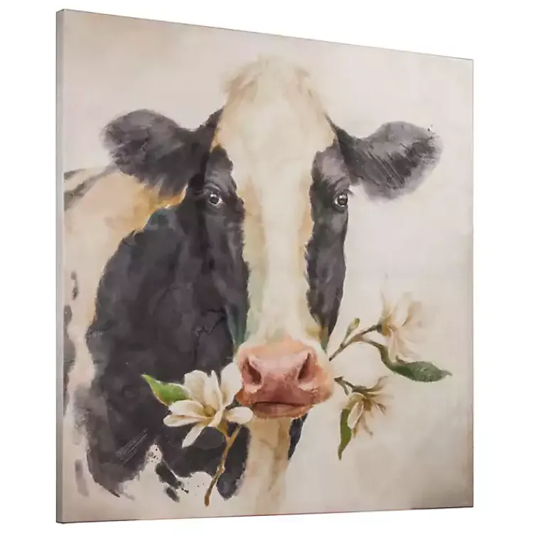 Canvas Art-Kirklands Home Magnolia Cow Canvas Art Print