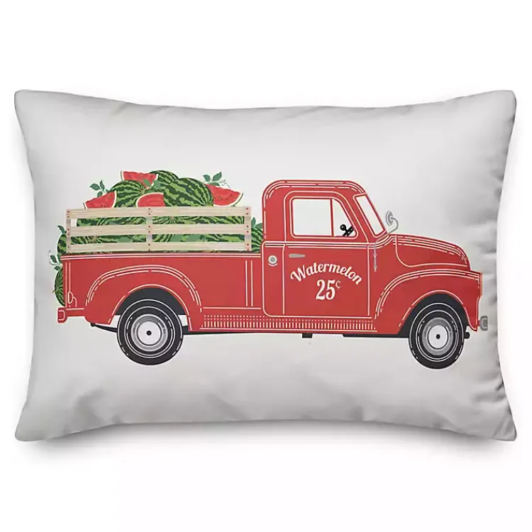 Outdoor Cushions & Pillows-Kirklands Home Vintage Watermelon Truck Outdoor Pillow