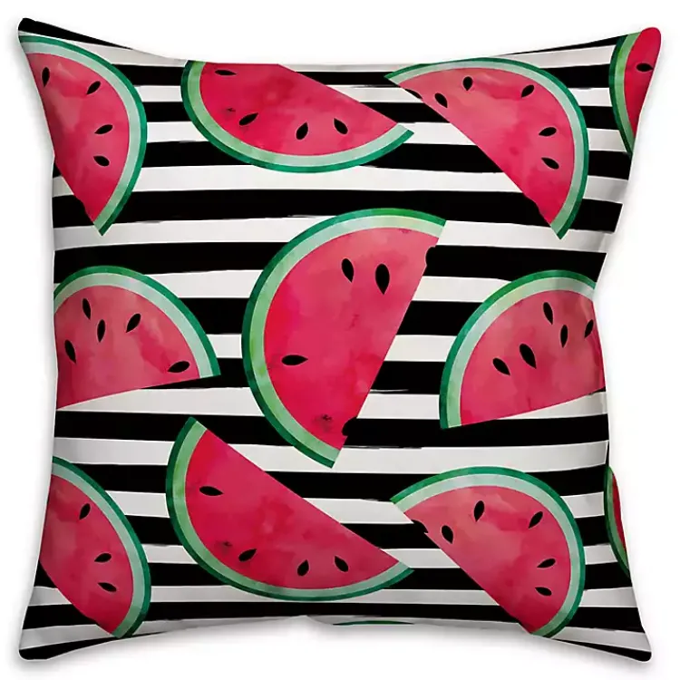Outdoor Cushions & Pillows-Kirklands Home Watercolor Watermelon Outdoor Pillow Multi