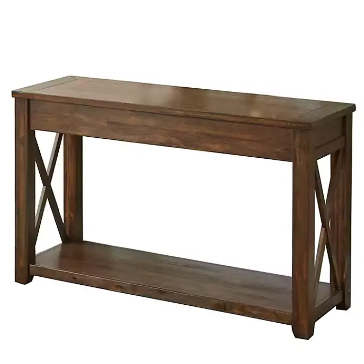 Console Tables-Kirklands Home Leyton X-Bar Side Panel Console Table