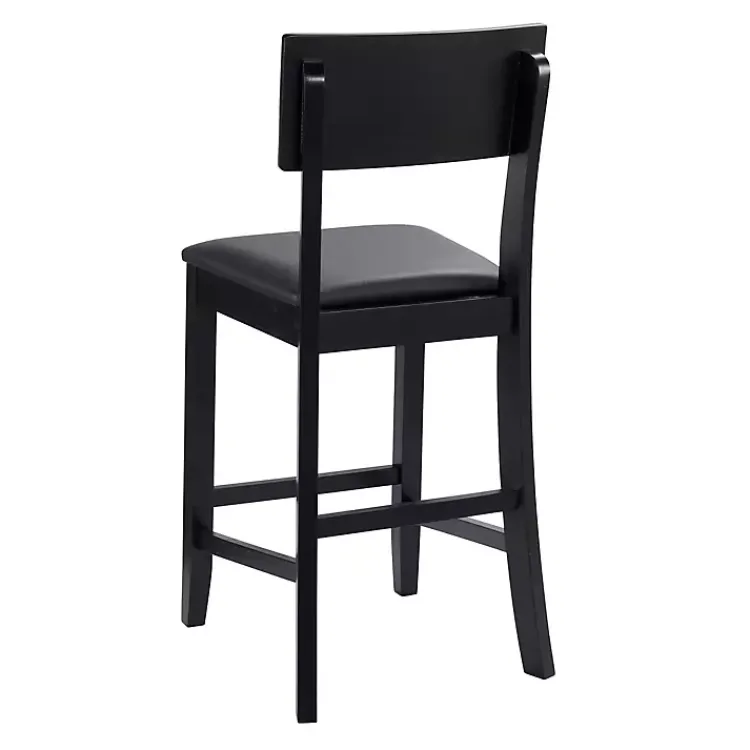 Bar Stools & Counter Height Stools-Kirklands Home Tyler Vinyl Seat Counter Stool Black