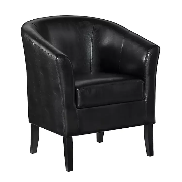 Accent Chairs-Kirklands Home Jack Barrel Back Club Chair Black