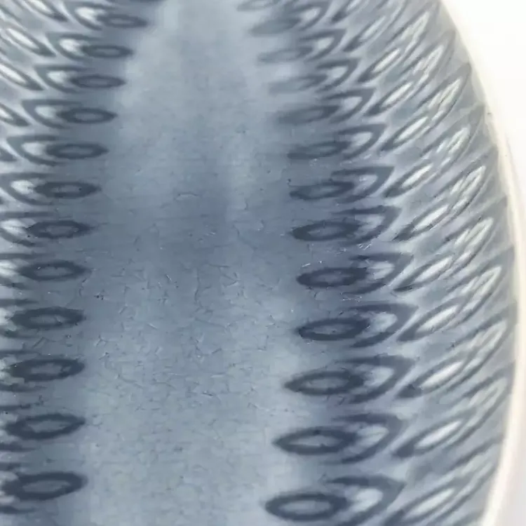 Serving & Entertaining-Kirklands Home Crackle Glaze Peacock Appetizer Platter Gray