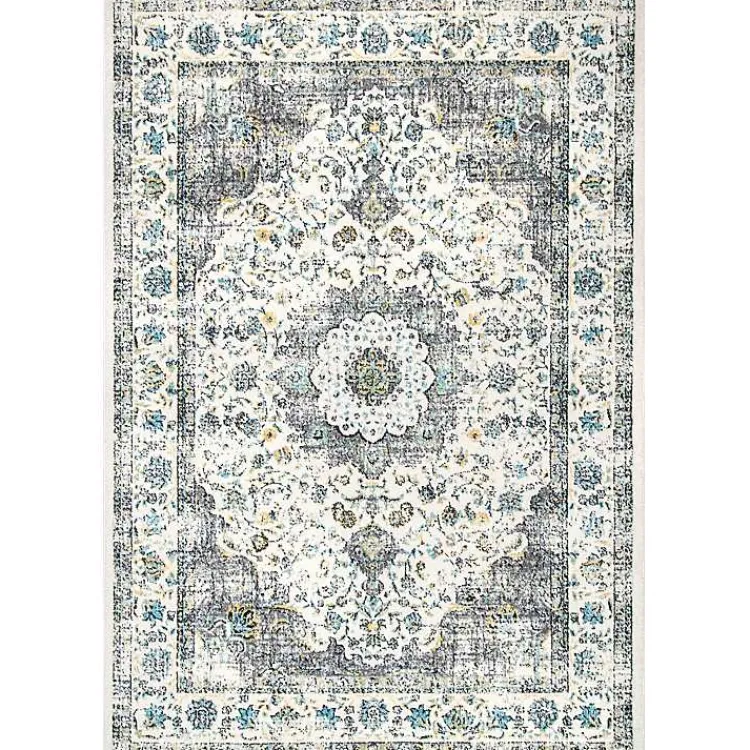 Area Rugs-Kirklands Home Gray Verona Medallion Area Rug, 5x7