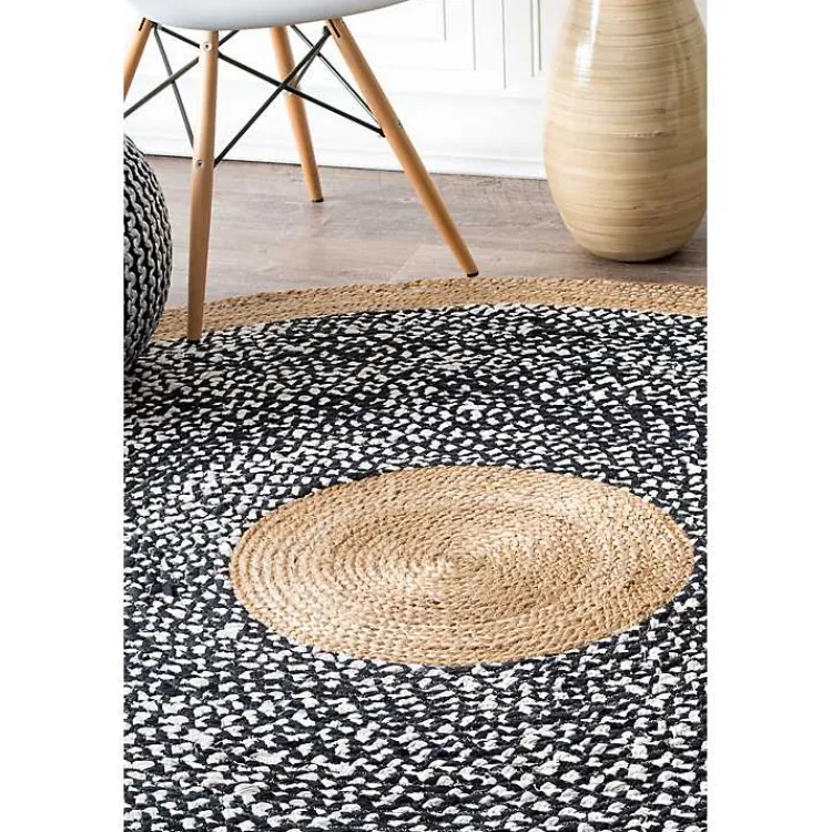 Area Rugs-Kirklands Home Natural Lesha Round Rug, 8 ft.