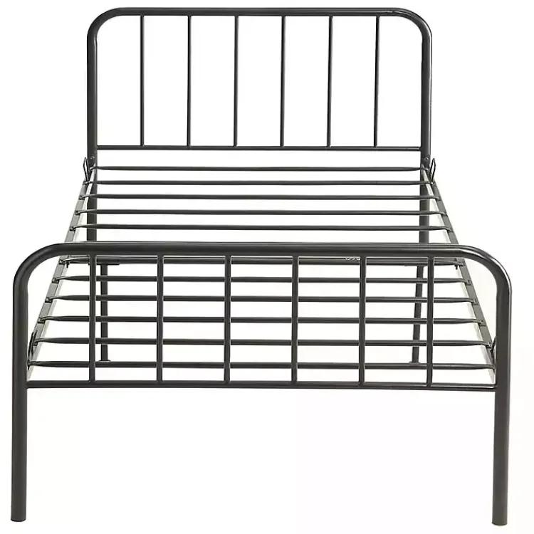 Beds & Headboards-Kirklands Home Metal Twin Bed in a Box Black