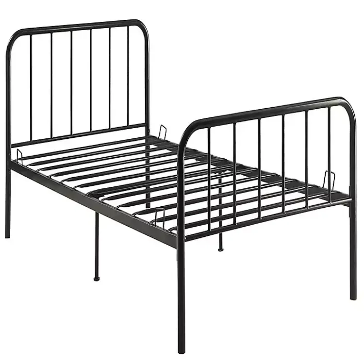 Beds & Headboards-Kirklands Home Metal Twin Bed in a Box Black