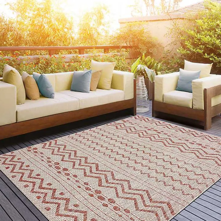 Outdoor Rugs-Kirklands Home Geometric Stripe Sun Shower Outdoor Area Rug, 5x8