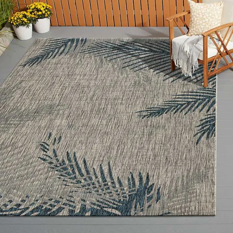 Outdoor Rugs-Kirklands Home Tropical Palms Captiva Outdoor Area Rug, 5x7