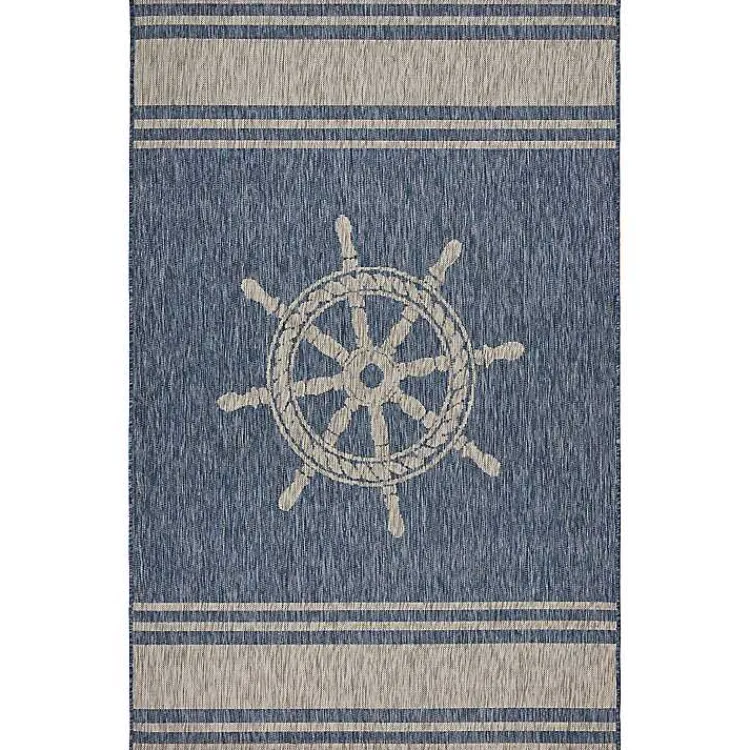 Outdoor Rugs-Kirklands Home Captiva Nautical Helm Outdoor Area Rug, 7x9