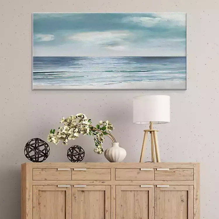 Canvas Art-Kirklands Home Silver Shore Canvas Art Print Blue