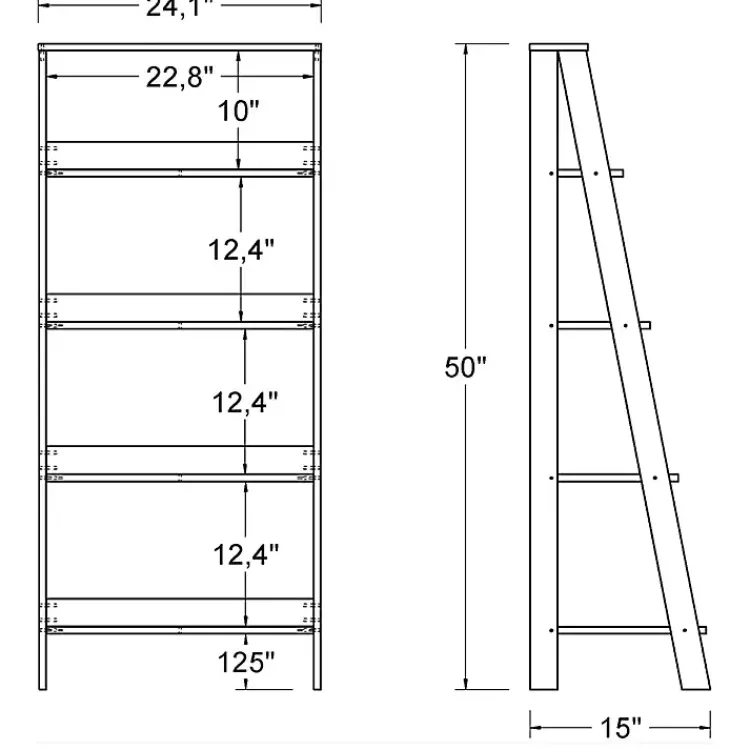 Office Furniture-Kirklands Home 4-Tier Ladder Bookshelf White